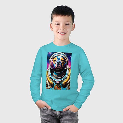 Детский лонгслив Стаффорд командир космического корабля / Бирюзовый – фото 3