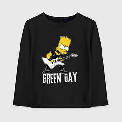 Лонгслив хлопковый детский Green Day Барт Симпсон рокер, цвет: черный