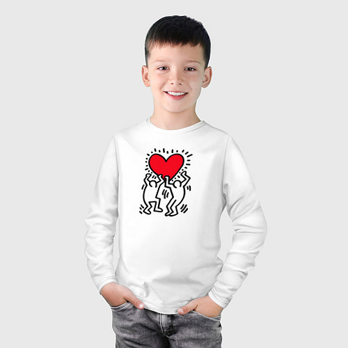 Детский лонгслив Big heart / Белый – фото 3