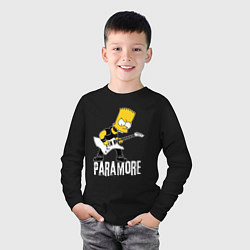 Лонгслив хлопковый детский Paramore Барт Симпсон рокер, цвет: черный — фото 2
