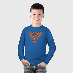 Лонгслив хлопковый детский Сердце с полевыми цветами, цвет: синий — фото 2