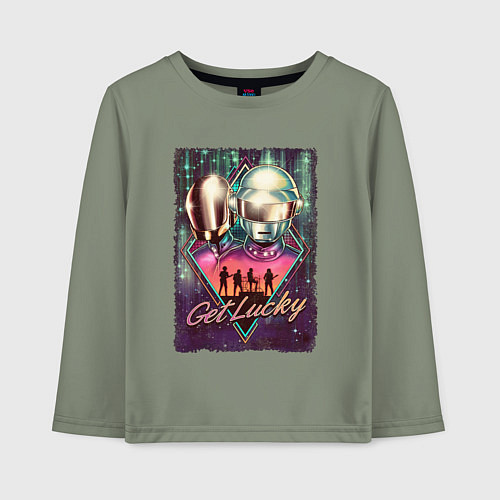 Детский лонгслив Duft Punk get lucky / Авокадо – фото 1