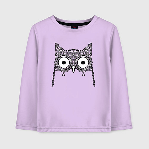 Детский лонгслив Глазастая сова / Лаванда – фото 1