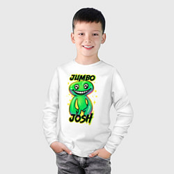 Лонгслив хлопковый детский Jumbo Josh, цвет: белый — фото 2