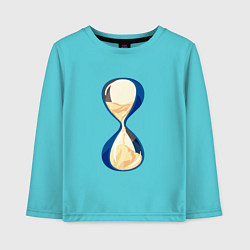 Лонгслив хлопковый детский Пески времени, цвет: бирюзовый