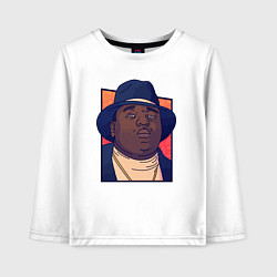 Лонгслив хлопковый детский Notorious B I G, цвет: белый