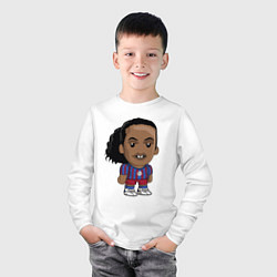 Лонгслив хлопковый детский Ronaldinho Barcelona, цвет: белый — фото 2