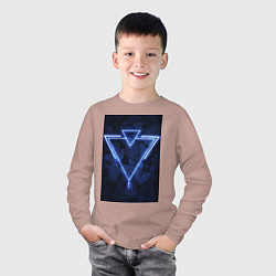 Лонгслив хлопковый детский Неоновый треугольник, цвет: пыльно-розовый — фото 2