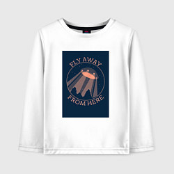 Лонгслив хлопковый детский UFO, цвет: белый