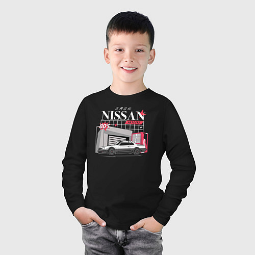 Детский лонгслив Nissan Skyline sport / Черный – фото 3