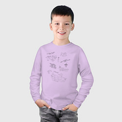 Лонгслив хлопковый детский Математик, цвет: лаванда — фото 2