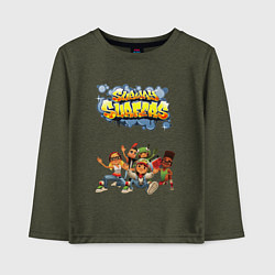 Лонгслив хлопковый детский Subway Surfers, цвет: меланж-хаки