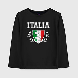 Лонгслив хлопковый детский Italy map, цвет: черный