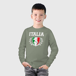 Лонгслив хлопковый детский Italy map, цвет: авокадо — фото 2