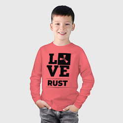 Лонгслив хлопковый детский Rust love classic, цвет: коралловый — фото 2