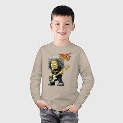 Лонгслив хлопковый детский Rock Simpsons style, цвет: миндальный — фото 2