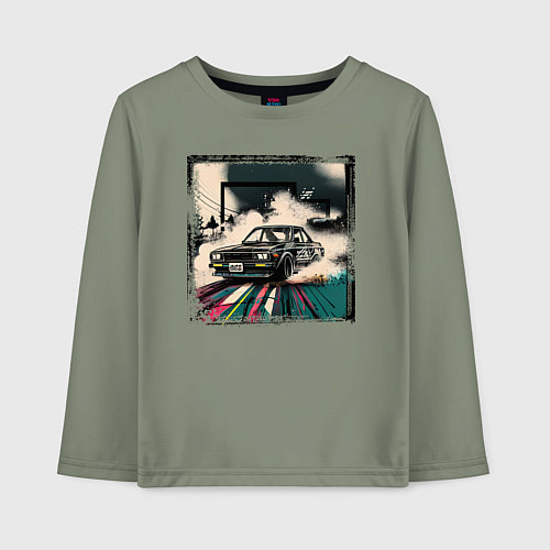 Детский лонгслив JDM дрифт / Авокадо – фото 1