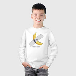 Лонгслив хлопковый детский 1000000 and its your banana, цвет: белый — фото 2