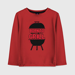 Лонгслив хлопковый детский Born to grill, цвет: красный