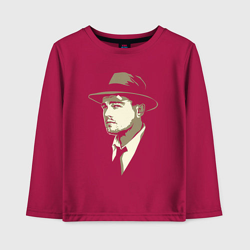 Детский лонгслив Дикаприо в шляпе / Маджента – фото 1