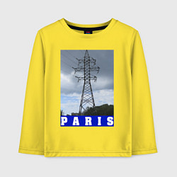 Лонгслив хлопковый детский Париж Эйфелева башня, цвет: желтый