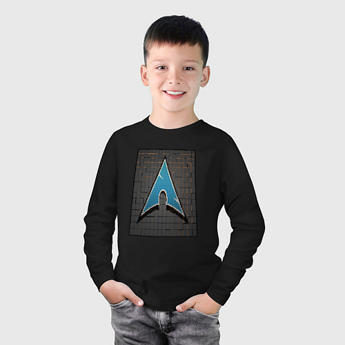 Детский лонгслив Arch Linux cubed / Черный – фото 3