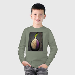 Лонгслив хлопковый детский Tor cubed, цвет: авокадо — фото 2
