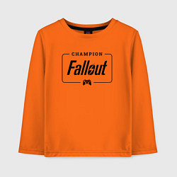 Лонгслив хлопковый детский Fallout gaming champion: рамка с лого и джойстиком, цвет: оранжевый