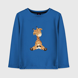 Лонгслив хлопковый детский Жирафик сидит, цвет: синий