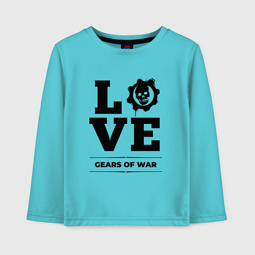 Детский лонгслив Gears of War love classic / Бирюзовый – фото 1