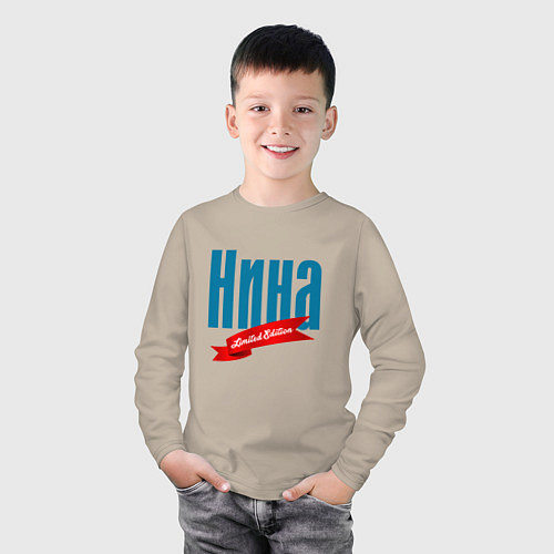 Детский лонгслив Нина - ограниченный выпуск / Миндальный – фото 3