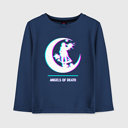 Лонгслив хлопковый детский Символ Angels of Death в стиле glitch, цвет: тёмно-синий