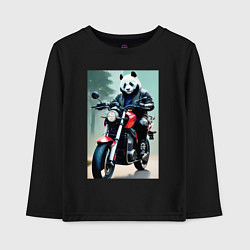 Лонгслив хлопковый детский Panda - cool biker, цвет: черный