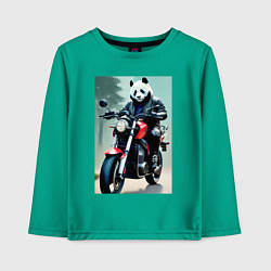 Лонгслив хлопковый детский Panda - cool biker, цвет: зеленый