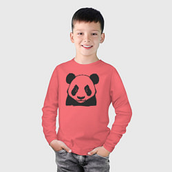 Лонгслив хлопковый детский Панда китайский медведь, цвет: коралловый — фото 2