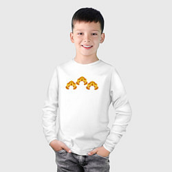 Лонгслив хлопковый детский Три желтых кокошника, цвет: белый — фото 2