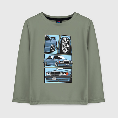 Детский лонгслив Mercedes-Benz 190E V1 / Авокадо – фото 1