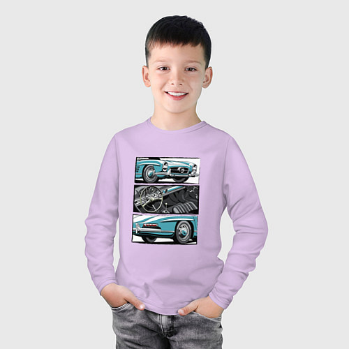 Детский лонгслив Mercedes-Benz 300SL Roadster V1 / Лаванда – фото 3