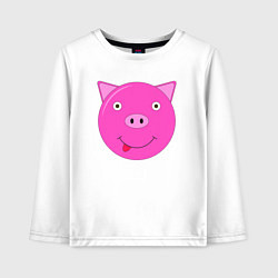 Лонгслив хлопковый детский Пигася, цвет: белый