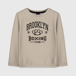 Лонгслив хлопковый детский Brooklyn boxing, цвет: миндальный