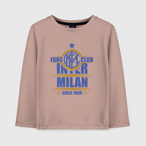 Детский лонгслив Inter Milan fans club / Пыльно-розовый – фото 1