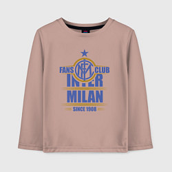 Лонгслив хлопковый детский Inter Milan fans club, цвет: пыльно-розовый