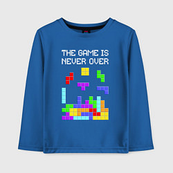 Лонгслив хлопковый детский Tetris - the game is never over, цвет: синий