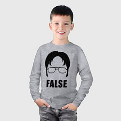 Лонгслив хлопковый детский Дуайт Шрут, цвет: меланж — фото 2
