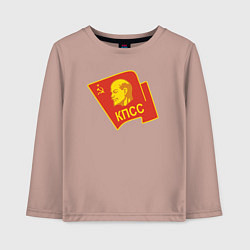 Лонгслив хлопковый детский Ленин КПСС, цвет: пыльно-розовый