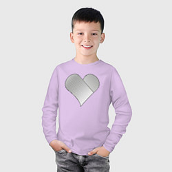 Лонгслив хлопковый детский Сердце с черными линиями, цвет: лаванда — фото 2