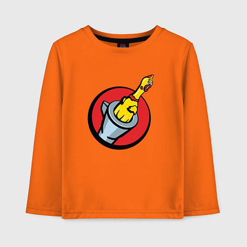 Детский лонгслив Chicken gun логотип / Оранжевый – фото 1