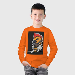Лонгслив хлопковый детский Chicken Gun арт, цвет: оранжевый — фото 2