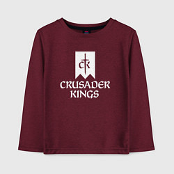 Лонгслив хлопковый детский Crusader Kings логотип, цвет: меланж-бордовый