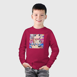 Лонгслив хлопковый детский Сейлор Мун ТРИО, цвет: маджента — фото 2